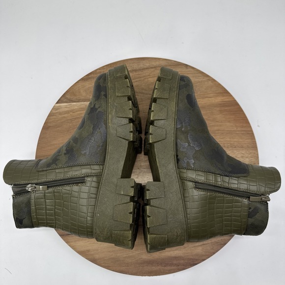 Mata Shout-Out Zip-up‎ Ankle Camo Combat Boots Womens Size 7.5 Platform Moto Y2K - Picture 7 of 9